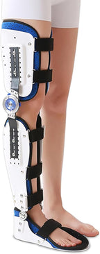 Adjustable Knee Joint Fixed Brace Full Leg Brace Knee Support Lmmobilizer Breathable Thigh Knee Ankle Foot Supports Orthosis Soft and Breathable Helps to Improve Balance Leg Stre,Right,M