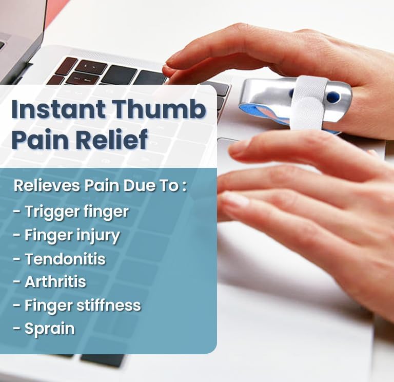Thumb Brace (2 Pack) Trigger Thumb Splint, Thumb Splint for Pain Relief, Thumb Stabilizer, Thumb Brace Right Hand for Arthritis, Mallet Finger, Also Fits Index, Ring, Pinky, Little, Small Fingers