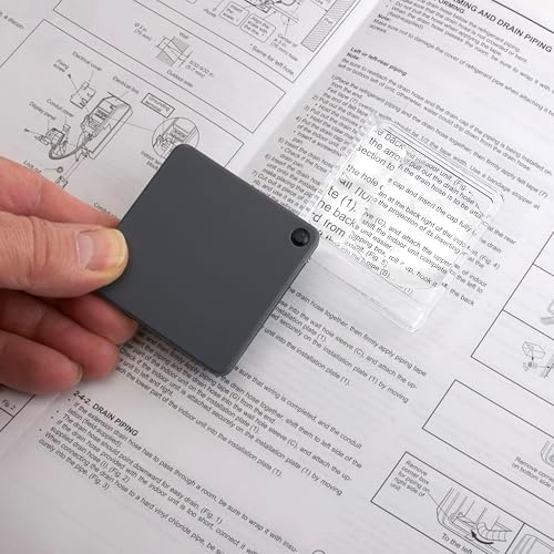 Carson Magniflip Plus 2.5X/5X/7X Flip-Open Magnifier with Built-in Protective Case (GN-44), Grey, Single Pack