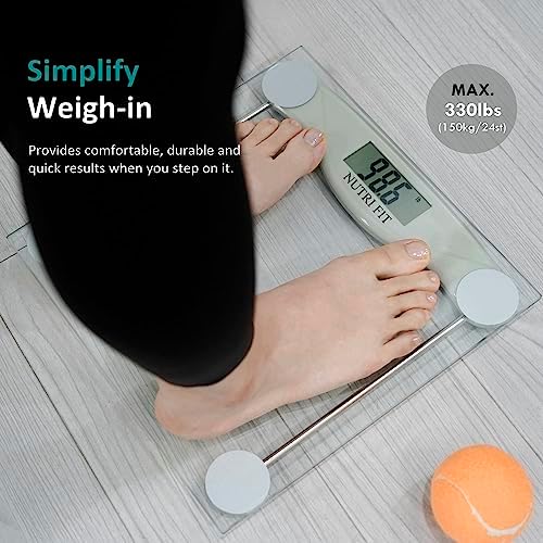 Digital Bathroom Scale for Body Weight, Precision Weighing Scale for Weight Loss, High Accuracy Measurements, 330 Pounds, Step on Technology