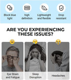 New Sapphire High Hardness Anti-Blue Dual-Use Reading Glasses, Fashion Frameless Men's Computer Reading Glasses