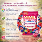 VIVIL Forest Fruit Multivitamin Candies With Vitamin C, E, B12, B6, Sugar and Gulten-Free, 120g / 4,23 Oz