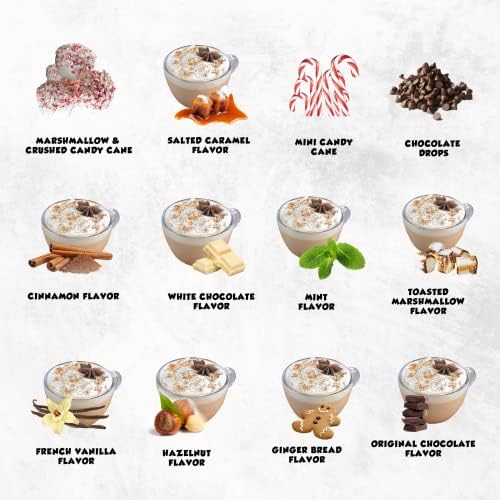 Hot Chocolate Gift Sets - 12 Days, Hot Chocolate Gift |Small Gifts |Hot Chocolate Mix |Gourmet Hot Chocolate Set |Hot Chocolate Gift Sets |Gifts For Women, Kids, Men