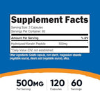 Nutricost Keratin Hydrolized Peptide Capsules - 500MG, 120 Capsules (60 Servings) - Non-GMO, Gluten-Free Formula