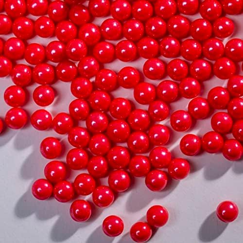 Red Sprinkles Edible Pearls,Cake Sprinkles 130g 4.6OZ,Cookie Sprinkles,Sugar Pearl, Edible Candy Pearls for Cake Cupcake Decorationg (7mm-Red)