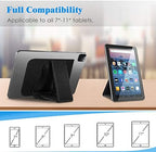Fintie Universal Tablet Hand Strap Holder - [Dual Stand Supports] Detachable Padded Hook & Loop Fastening Handle Grip with Adhesive Patch for iPad/Galaxy Tab and All 7-11" Tablets, Black