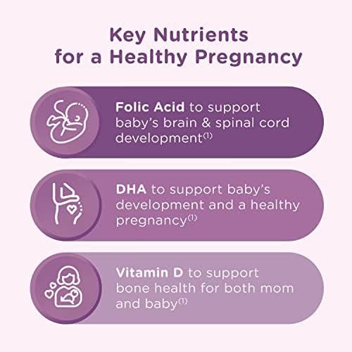 Centrum Prenatal Multivitamin Gummies with DHA and Folic Acid, Mixed Berry and Orange Flavors - 60 Count, 30 Day Supply