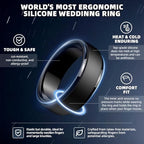 Egnaro Men's Silicone Wedding Rings: Classic Black Style Rubber ring - Hypoallergenic for Gym/Outdoor/Gift(1/4/7 Variety Pack with Half Size)