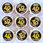 40Pcs Edible Cheers Beers to 40 Years Cupcake Toppers Edible Black Happy 40th Birthday Cupcake Picks Drink Toppers for Cheers Beers Theme 40th Men Birthday Party Decorations