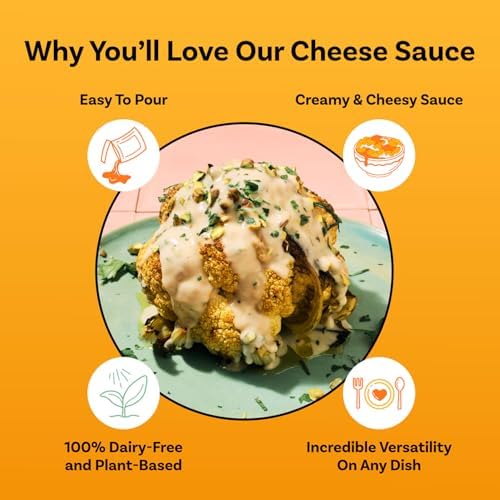 Daiya Dairy Free Zesty Cheddar Cheese Sauce, Plant Based Rich, Creamy, Cheesy Sauce, 14.2 oz (Pack of 8)