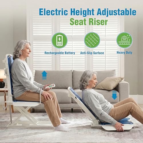 AquaLift Electric Bath Lift Chair for Bathtub | Height Adjustable Riser for Seniors, Elderly | IP68 Waterproof | 320 LBS Capacity | Rechargeable Battery