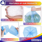 OKKEAI 8 Gallon Kitchen Trash Bags Blue Garbage Bags Strong 30L Trash Can Bags Medium Wastebasket Bin Liners for Home Office, Lawn,Bathroom,60 Count (Fits 7-10 Gallon Bins)
