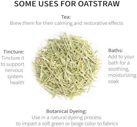 Oatstraw, Organically Grown in Wisconsin | 7.0 oz | 99 Servings | Sacred Blossom Farm | Herbal Tea & Medicinal Herbs | Loose Leaf | Regenerative Farming | Single Source | Avena sativa