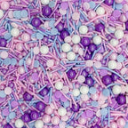 Dynastang Purple & Pink & Blue & White Sprinkles Mixed Style Edible Cake Decorations Cupcake Toppers Cookie Perfect for Cakes, Cupcakes, Desserts Toppings 3OZ