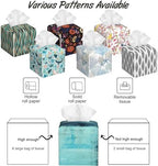 Abstract Turquoise Grey Art Tissue Box Cover,PU Leather Tissue Box Holder Square,Modern Home Decoration for Bathroom Living Room Kitchen Office Car,5.2"×5.2"×5.2"