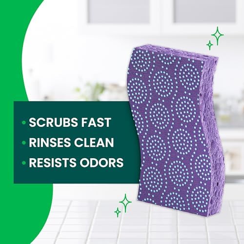 Scotch-Brite Odor Resist Non-Scratch Scrub Sponge, Dishwasher-Safe Kitchen Sponges that Resist Bacterial Odors, Multipurpose Dish Sponge for Gentle Cleaning, 6 Dish Sponges