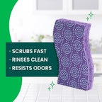Scotch-Brite Scrub Dots Non-Scratch Scrub Sponge, Rinses Clean, for Washing Dishes and Cleaning Kitchen, 3 Scrub Sponges