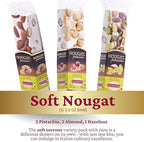 Quaranta Italian Nougat Traditional 5 Pack – Soft Torrone Bars – 2 Pistachio, 2 Almond, 1 Hazelnut – Handcrafted in Italy – Gluten-Free, GMO-Free, Palm Oil-Free – Authentic Italian Candy – 3.5 Oz Each
