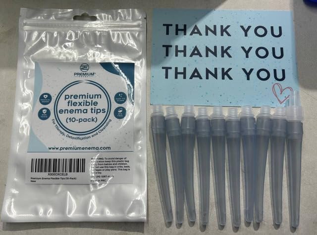 Replacement Flexible Tips with connectors (10 Pack). Reusable Accessories for Coffee & Water Colon Cleanse. 10 Tips Included. Detox for Men and Women.