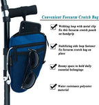 Forearm Crutch Bag Lightweight and Waterproof Forearm Crutch Accessories Storage Pouch with Triangle Shape, Universal Crutch Accessories Bag with Mesh Pocket to Organize Daily Essentials (Blue)