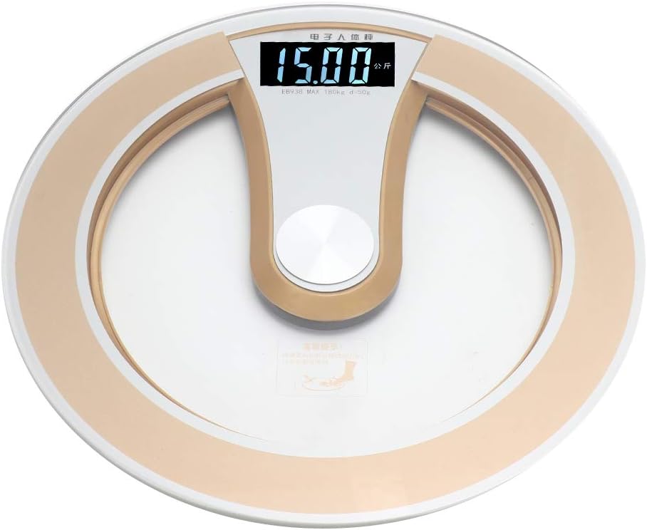 Scales for Body Weight, Digital LCD Electric Body Weight Scale, 0.2-180kg Weighing Range, Kilograms, Pounds, Catty, Three Unit Conversion Functions(Gold)