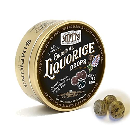 Simpkins Nipits Original Liquorice Drops 175g x 2 Tin