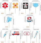 Rsstarxi 40 Pack Doctors' Day Cupcake Toppers Ambulance Emergency Surgery Cupcake Picks for Medical School Graduation Nurses Doctors Day Party Cake Decorations Supplies