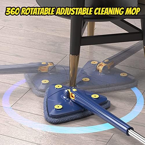 360 Rotatable Adjustable Cleaning Mop, 2022 New Telescopic Triangular Mop 360 Degrees Rotatable and Adjustable