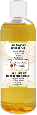 Greenwood Essential Pure Organic Baobab Oil (Adansonia digitata) Cold Pressed 200ml (6.76 oz)