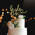 Glitter Bride to Be Cake Topper - Bridal Shower/Wedding Shower/Engagement/Bachelorette Party Decorations (Gold)