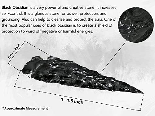 Amazing Gemstone 20 Pieces Black Obsidian Arrowhead, Crystal and Healing Stone Flint Rock Arrow Head - 1 to 1.5 Arrowheads for DIY Project Craft Point Jewelry Making