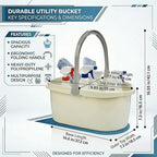 Haundry 4.5 Gallon Cleaning Bucket, Good Grips Household Mop Bucket for Cleaning Supplies, Cleaning Caddy Organizer Basket with Handle, 17.1L, White