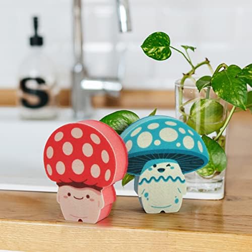 Genuine Fred Fun Guys, Mushroom Kitchen Sponges, Set of 2, Multicolored