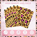40Pcs Leopard Print Napkins Disposable Jungle Animal Leopard Print Lunch Dinner Napkins for Safari Leopard Themed Birthday Baby Shower Tea Gathering Weddings Powder Room 6.5 x 6.5 Inch