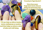 2PCS Worry Stone for Anxiety Tigers Eye Amethyst Healing Crystals Hand Thumb Stones Pocket Gemstones Meditation Accessories Oval Crystal Natural Relax Palm Stone Anxiety Relief Items Stocking Stuffers