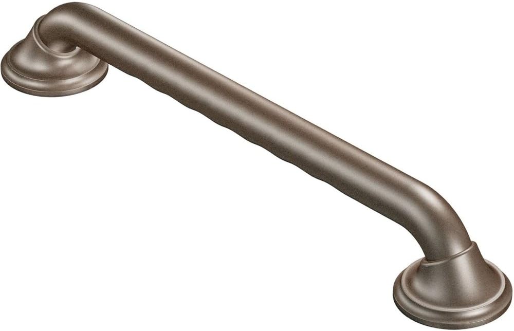 Moen LR8724D3GOWB Bathroom Safety 24-Inch Designer Safety Bathroom Grab Bar with Curled Grip, Old World Bronze