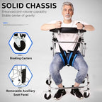 Adult Standing Walker for Seniors, Hemiplegia Lower Limb Rehabilitation Training Standing Frame Anti-Rollover Standing Walker for Disabled, Adjustable Height, with Stands 220lbs (Women's)