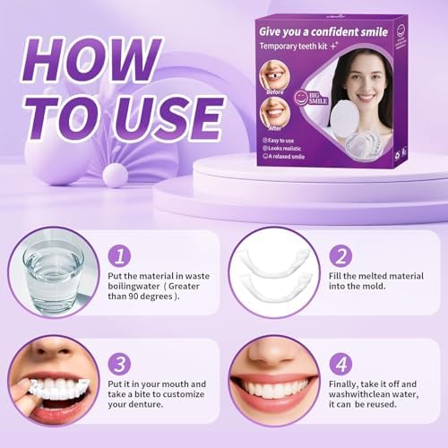 Veneers Teeth for Women and Men, Tooth Replacement Kit, Nature and Comfortable (1 Count (Pack of 1))-AAZ2