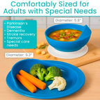 Vive Spill-Proof Scoop Plate & Bowl (2 Pack) - Dish with Wall for Disabled, Handicapped, Elderly Adults with Parkinsons, Dementia, Alzheimers, Stroke, Tremors - Adaptive Aid & Senior Must Have