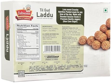 Jabsons - Til Gud Laddu (Sesame Balls Made With Cane Jaggery) 400g