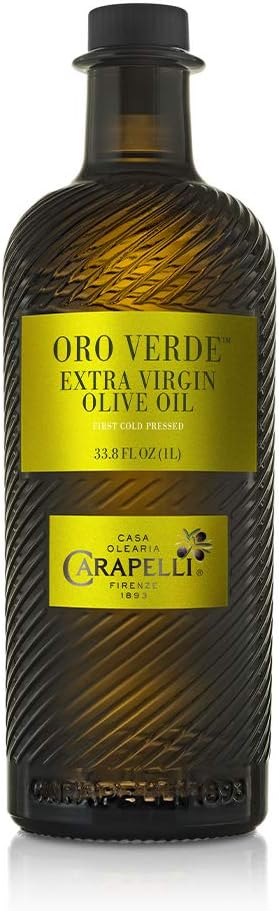 Carapelli - Oro Verde Extra Virgin Olive Oil: First Cold-Pressed EVOO – 33.8 Fluid Ounces (1 Liter)