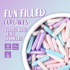 Sprinkles for Cake Decorating 4.2 Ounce Edible Sugar Rods Sprinkles for Cookie Decorating, Cupcake Topper, Ice Cream, Candy, Chocolate, Parties (Pink, Blue, Purple)