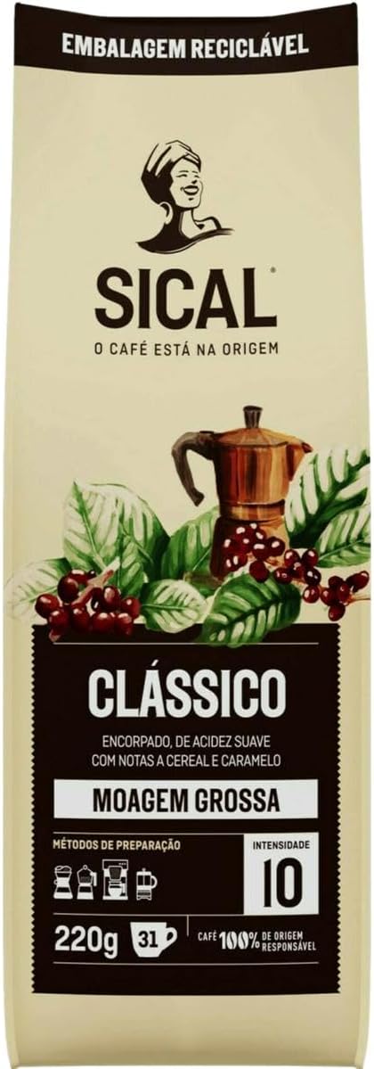 Sical Classico Coarse Ground Coffee - 220 grams / 7.7oz - For French Press