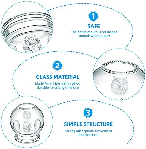 Nuanchu 12-Piece Glass Cupping Set - 4 Sizes, Fire Cupping Therapy Set with Finger Grips for Myofascial Massage, Muscle, Nerve, Joint Pain