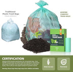 AYOTEE Compostable Trash Bags 13 Gallon Tall Kitchen, 45 Count Biodegradable Trash Bags 13 Gallon Garbage Bag, Large Compost Bag for Kitchen Bathroom Home Office