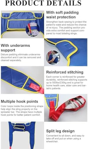Full Body Sling Patient Lift Bathroom Transfer Hammock Universal 4 Point Transfer Sling Patients Who Need to Be Transferred Medical Transfer Belt