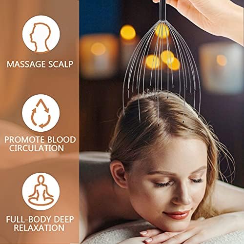 Svjetiq 2 Pack Head Massager Scalp Massager 20 Fingers Handheld Scalp Scratcher Head Scratcher Stress Relax for Deep Relaxing, Christmas Gift Stocking Stuffers for Men Women Adults