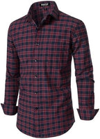 JEMITOP Men's Transitional Weather Slim Fit Long Sleeve Button Down Shirt Business Casual Dress Shirts with Pocket