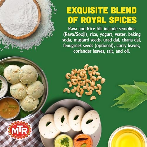 MTR Instant Assorted Mix - Ready to Cook Authentic Indian Breakfast, Lunch, Dinner or Snack Meal - No Added Preservatives - A Quick & Easy Recipe Suitable for Vegetarians - (Idli Mixes, Pack of 2)