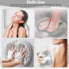 Shower Scrubber Mat, Back Washer Exfoliatin, Foot Cleaner Wash Pad, Wall Mounted Slip Suction Cups(Grey)